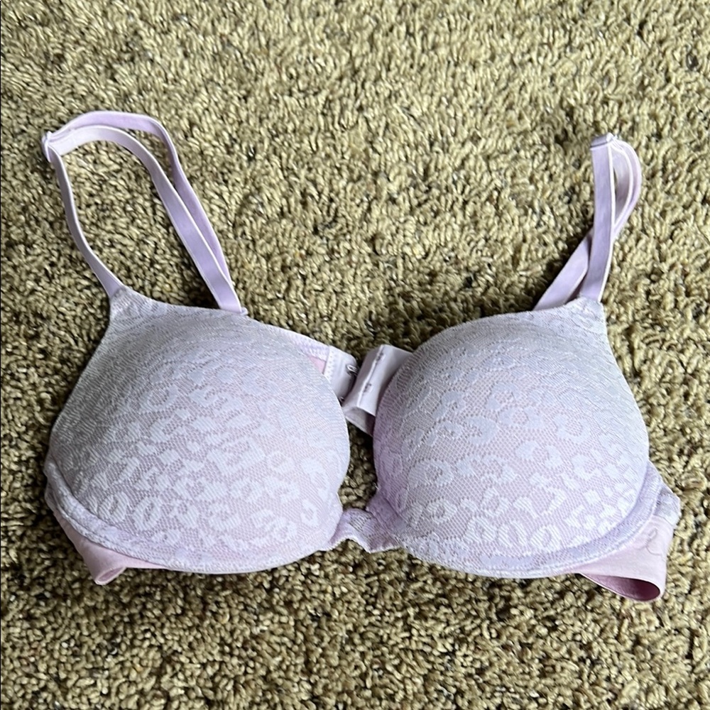PINK Victoria's Secret Purple Lace Textured Bra